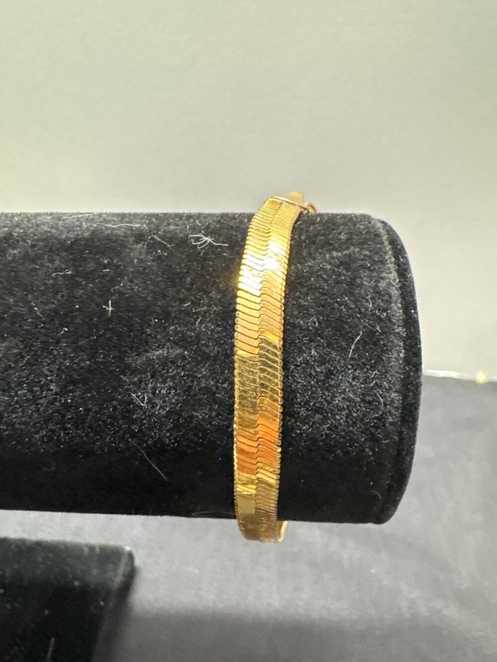 Premier Designs Gold-Tone Herringbone Chain Bracelet With Lobster Clasp And Engr
